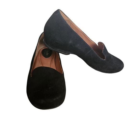 Clarks Artisan Concert Jazz black suede slip-on loafers. Size 7 - Picture 1 of 4